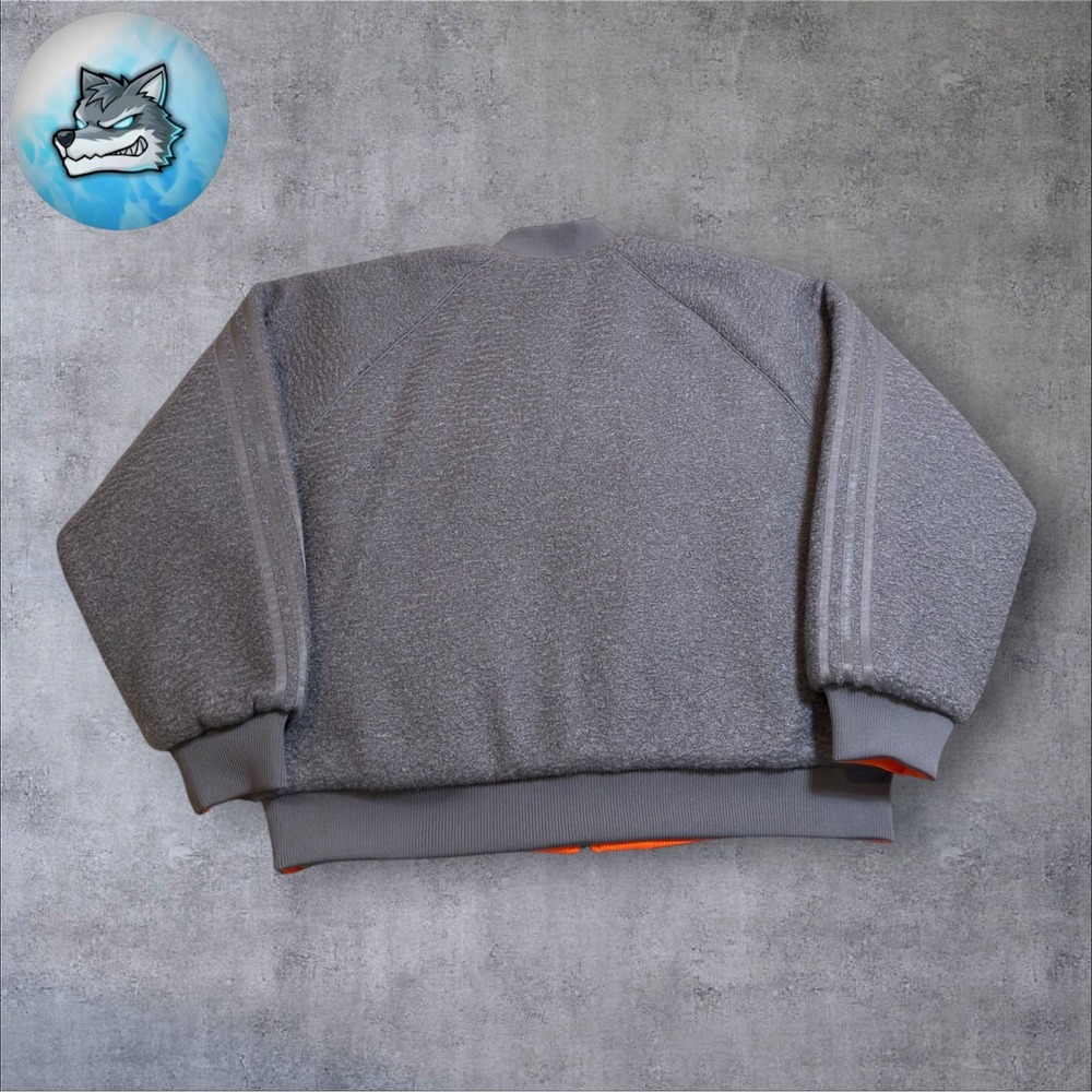 adidas Originals Reversible Superstar Bomber Jacket Grey Orange Men's XL KR7618 - Picture 2 of 9